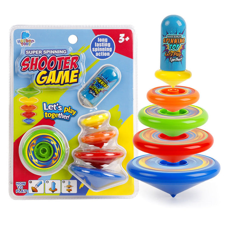 Färgglad snurrleksak i plast för barn, visar levande färger och lekfull design, stimulerar kreativitet och motorik.