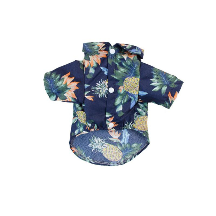 "Färgglad sommar Hawaiian t-shirt för husdjur i lätt polyester, blommönster för stil och komfort vid alla tillfällen."