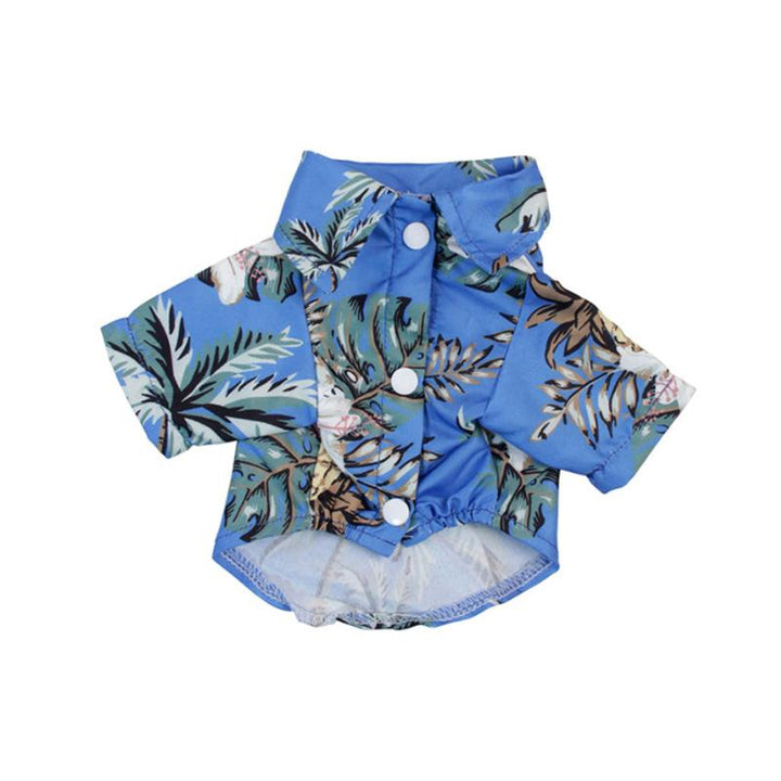 "Färgglad sommar Hawaiian t-shirt för husdjur i lätt polyester, blommönster för stil och komfort vid alla tillfällen."