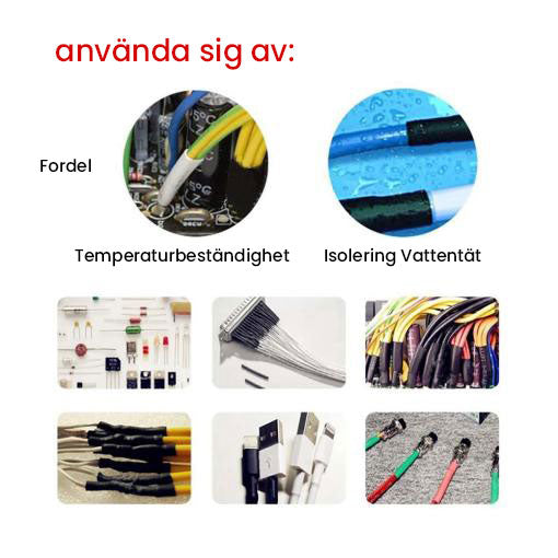 "Färgglad värmekrympbar rörsats i polyolefin, idealisk för elektrisk isolering och skydd, 280 delar i olika storlekar."