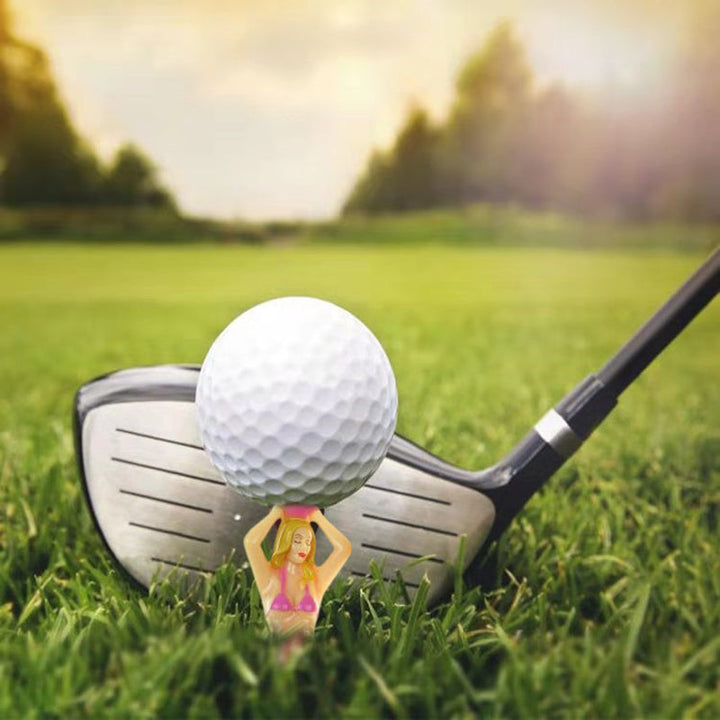 Färgglada bikini golfpeggs i plast, 7.5 cm, för kvinnor; gör golf spelet roligt. 6 olika färger, lätt och hållbart tilbehör.