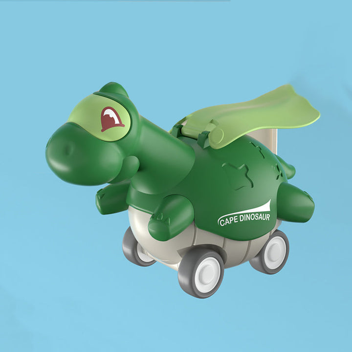"Färgglada dinosauriebilar för barn, inkluderar Brachiosaurus och Tyrannosaurus, säker BPA-fri plast för små händer."