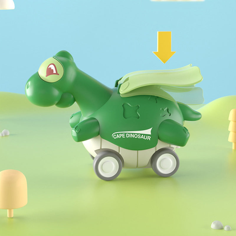 "Färgglada dinosauriebilar för barn, inkluderar Brachiosaurus och Tyrannosaurus, säker BPA-fri plast för små händer."
