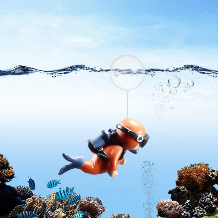 "Färgglada flytande akvariumdekorationer i blått och rött för trädgårdsdamm, justerbar position och säker användning."