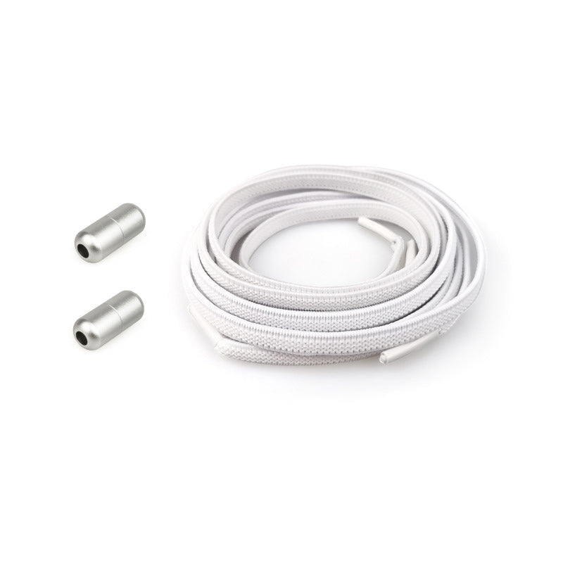 "Färgglada justerbara knytfria skosnören för damer, i elastiskt material med robust lås, visar randiga och enfärgade alternat