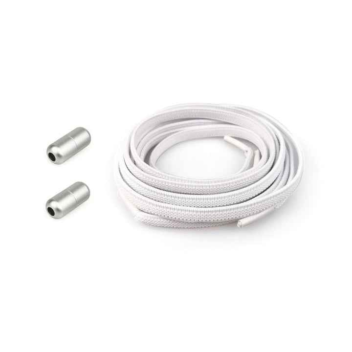 "Färgglada justerbara knytfria skosnören för damer, i elastiskt material med robust lås, visar randiga och enfärgade alternat