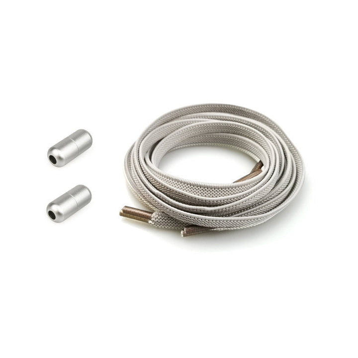 "Färgglada justerbara knytfria skosnören för damer, i elastiskt material med robust lås, visar randiga och enfärgade alternat