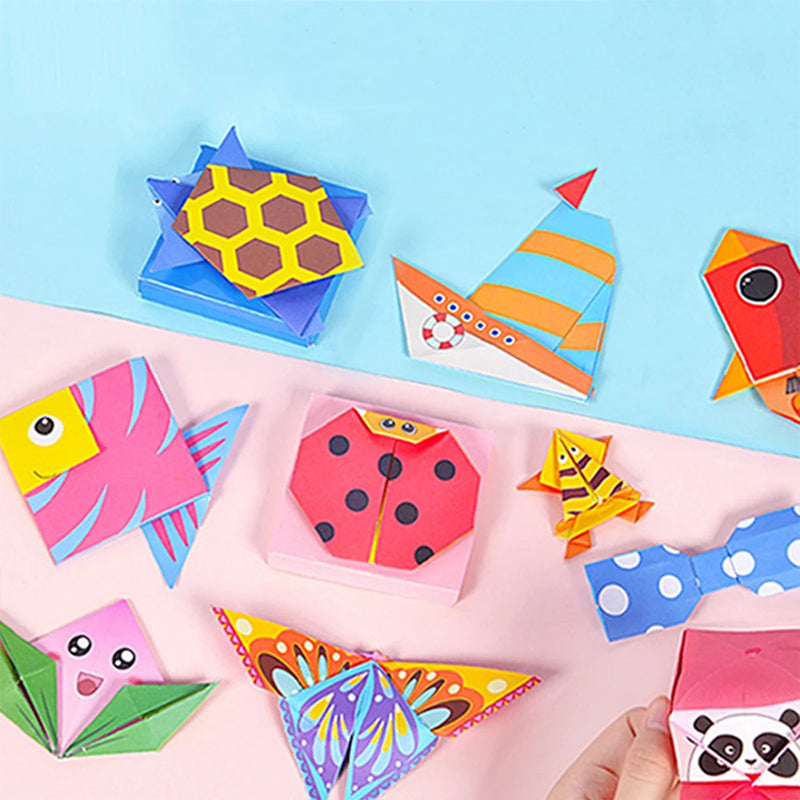 "Färgglada Montessori-inspirerade DIY-papperssatser för barn, främjar kreativitet och lärande genom lek."