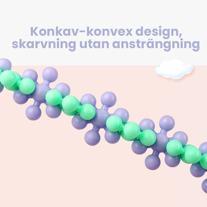 "Färgglada pedagogiska byggklossar i plast för barn, främjar kreativt lärande och motorik, giftfria och säkra."