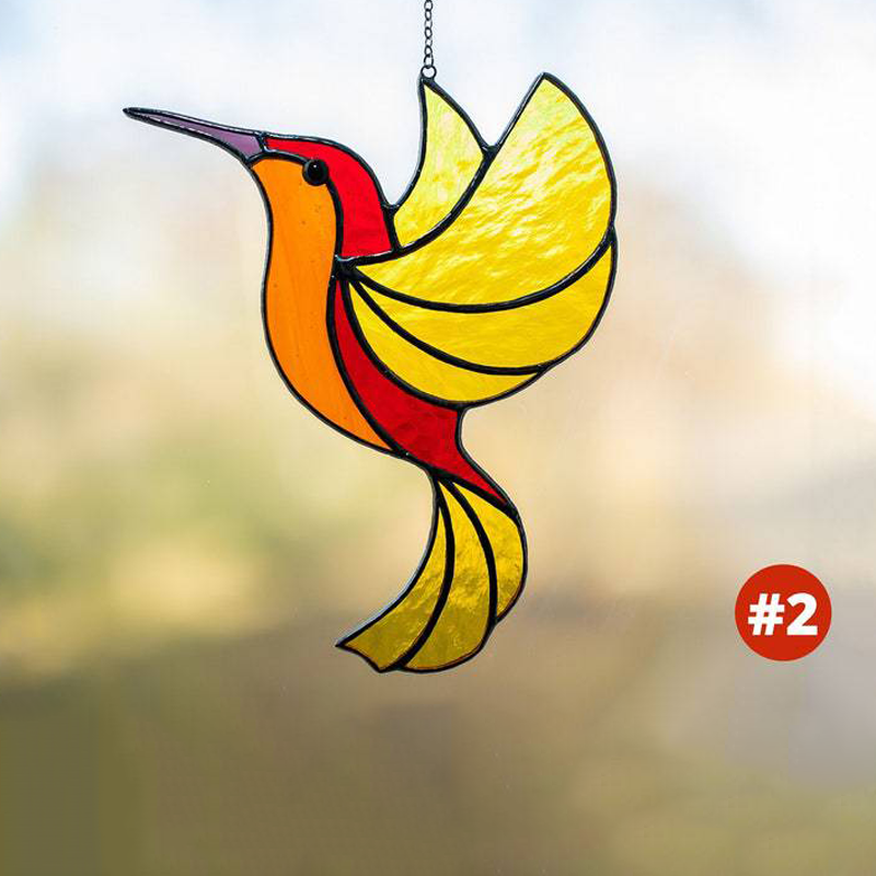 "Färgglatt kolibri fönsterhängsmycke i akryl, mångfärgat design, ger elegant touch till rummet. Perfekt för fågelälskare."