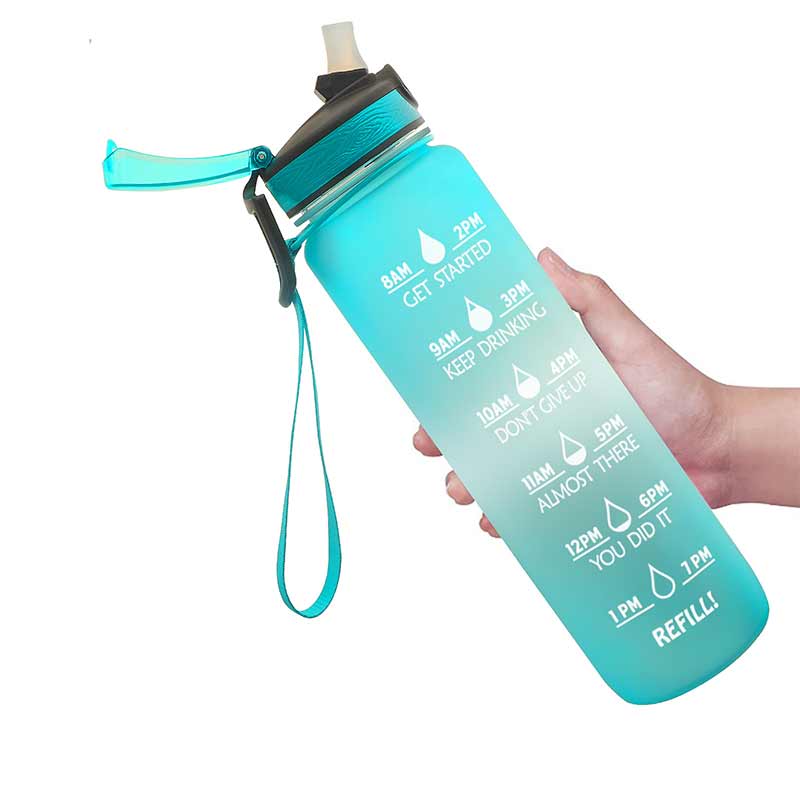 "Färggradient vattenflaska i BPA-fri Tritan, perfekt för utomhusbruk, 1000 ml, elegant och hållbar med modern design."