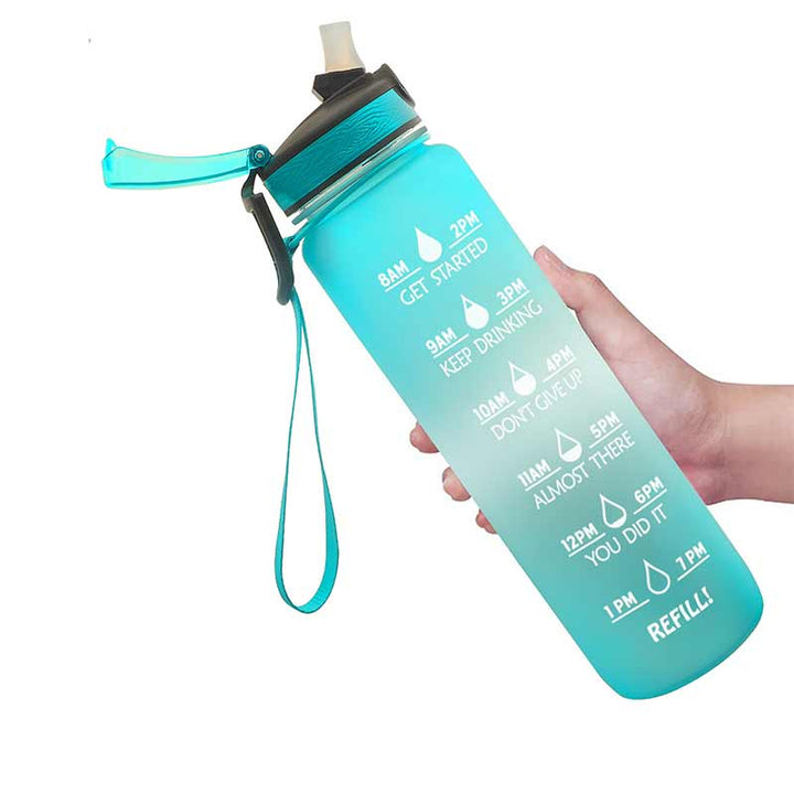 "Färggradient vattenflaska i BPA-fri Tritan, perfekt för utomhusbruk, 1000 ml, elegant och hållbar med modern design."