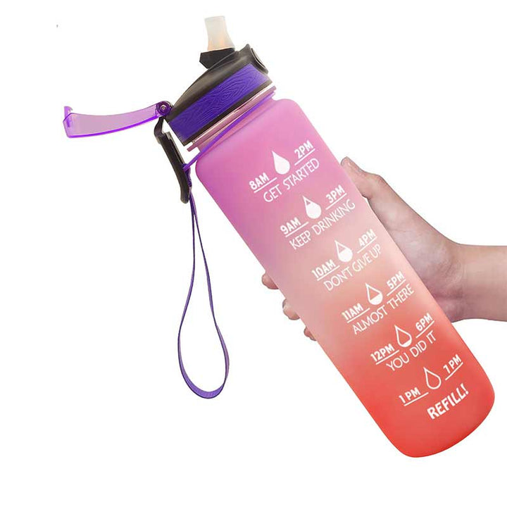 "Färggradient vattenflaska i BPA-fri Tritan, perfekt för utomhusbruk, 1000 ml, elegant och hållbar med modern design."