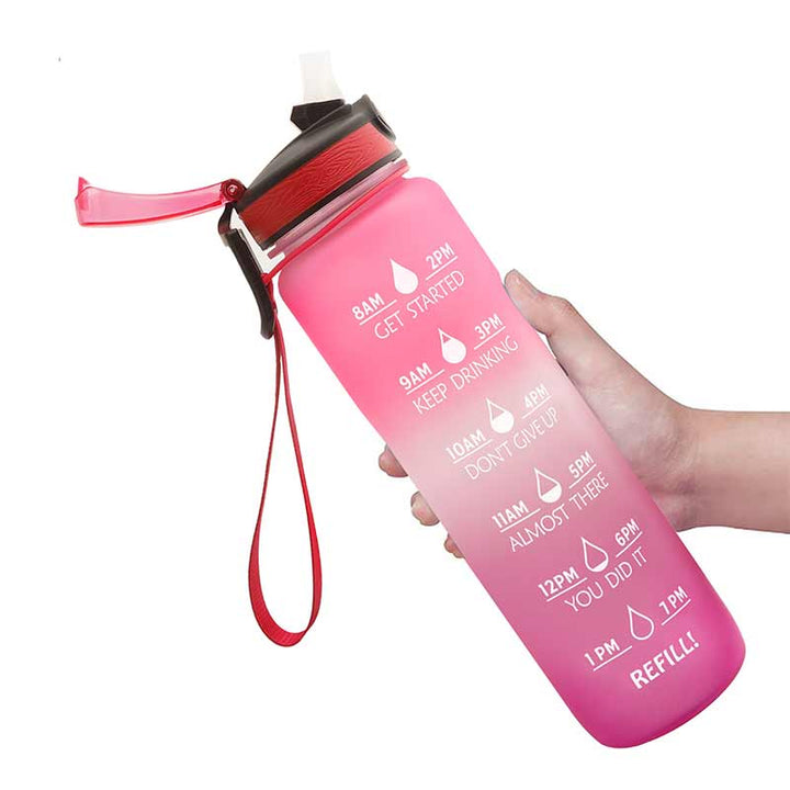 "Färggradient vattenflaska i BPA-fri Tritan, perfekt för utomhusbruk, 1000 ml, elegant och hållbar med modern design."