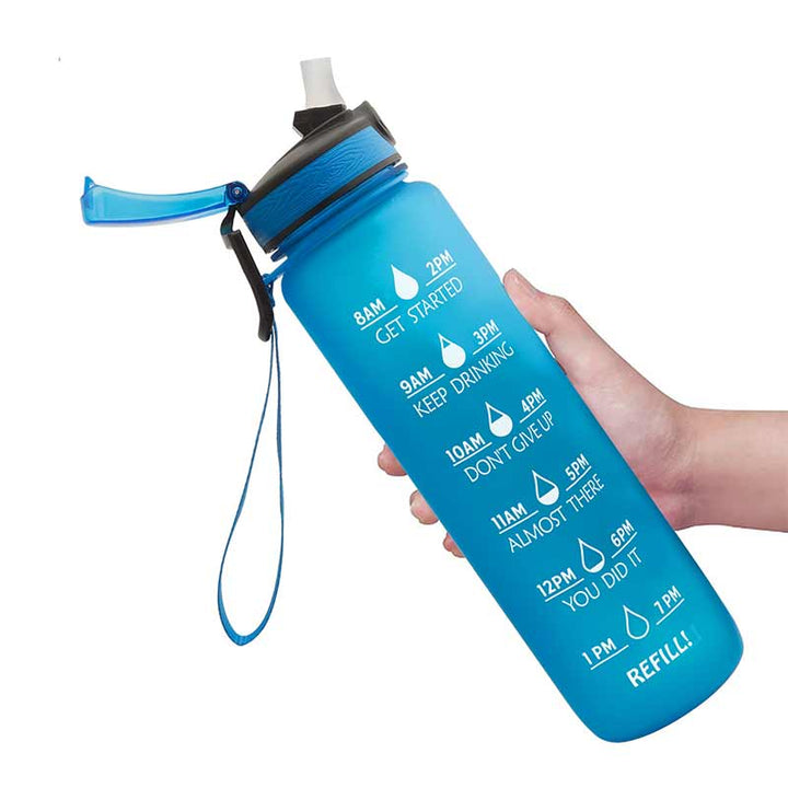 "Färggradient vattenflaska i BPA-fri Tritan, perfekt för utomhusbruk, 1000 ml, elegant och hållbar med modern design."