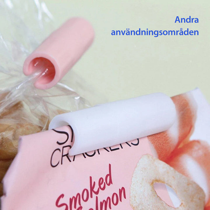 "Färggrann fästklämma i hållbar ABS-plast för perfekta lakan, visas i grönt, rosa, vitt och grått."