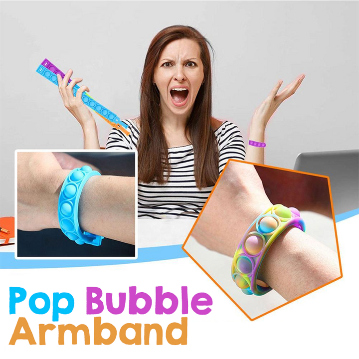 "Färggrannt unisex pop bubble armband, sensorisk leksak, med poppbara bubblor för stressavlastning och avkoppling."