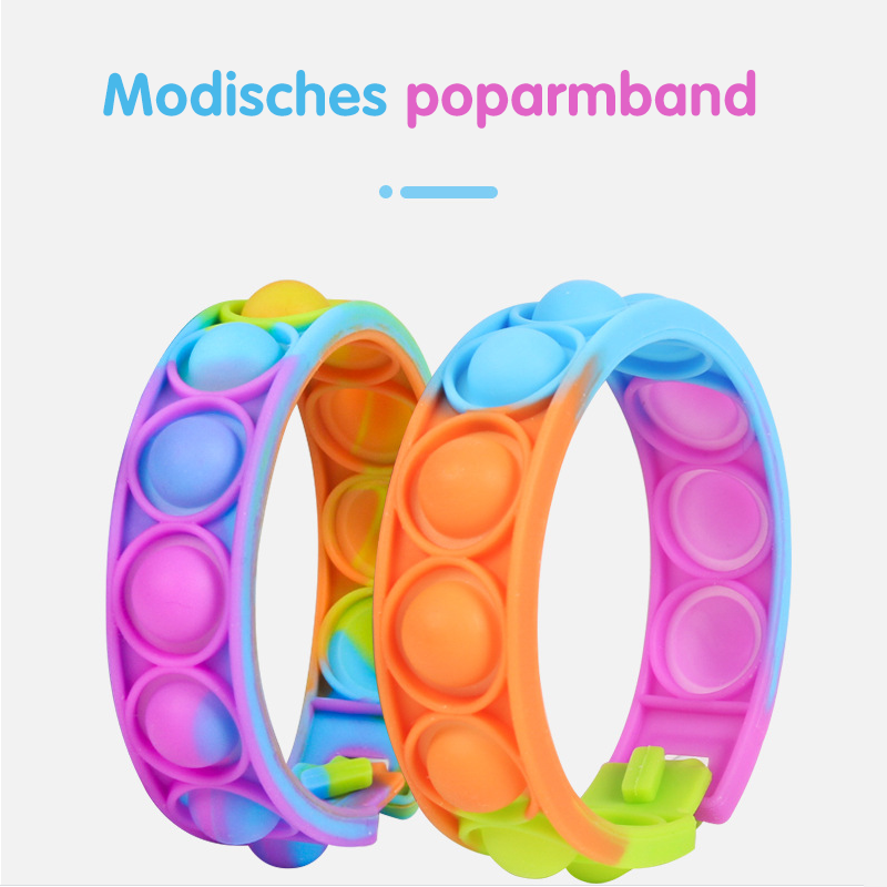 "Färggrannt unisex pop bubble armband, sensorisk leksak, med poppbara bubblor för stressavlastning och avkoppling."