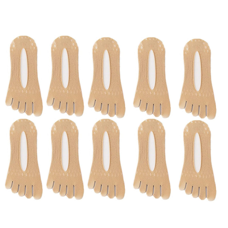 "Fem tå strumpor för kvinnor, svart och rosa, flexibel design, tåseparerande, lämplig för vardag och aktivitet."