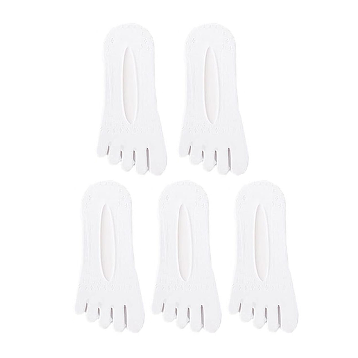 "Fem tå strumpor för kvinnor, svart och rosa, flexibel design, tåseparerande, lämplig för vardag och aktivitet."