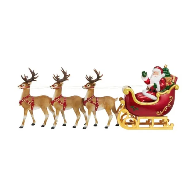 Vinterlandskap med Jultomten & renar. En vacker juldekoration för att fira julsäsongen och högtiden.