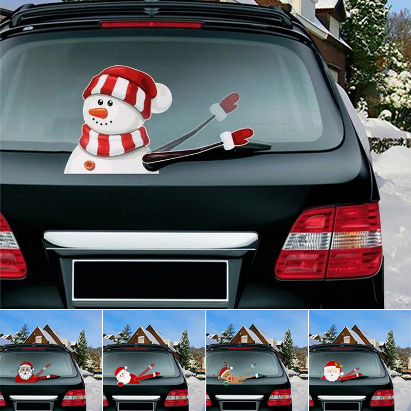 "Festliga juldekaler till bakrutetorkare, designade med tomtar och snögubbar, som förvandlar ditt fordon till en julsaga."
