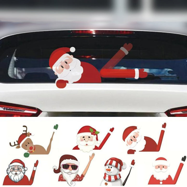 "Festliga juldekaler till bakrutetorkare, designade med tomtar och snögubbar, som förvandlar ditt fordon till en julsaga."
