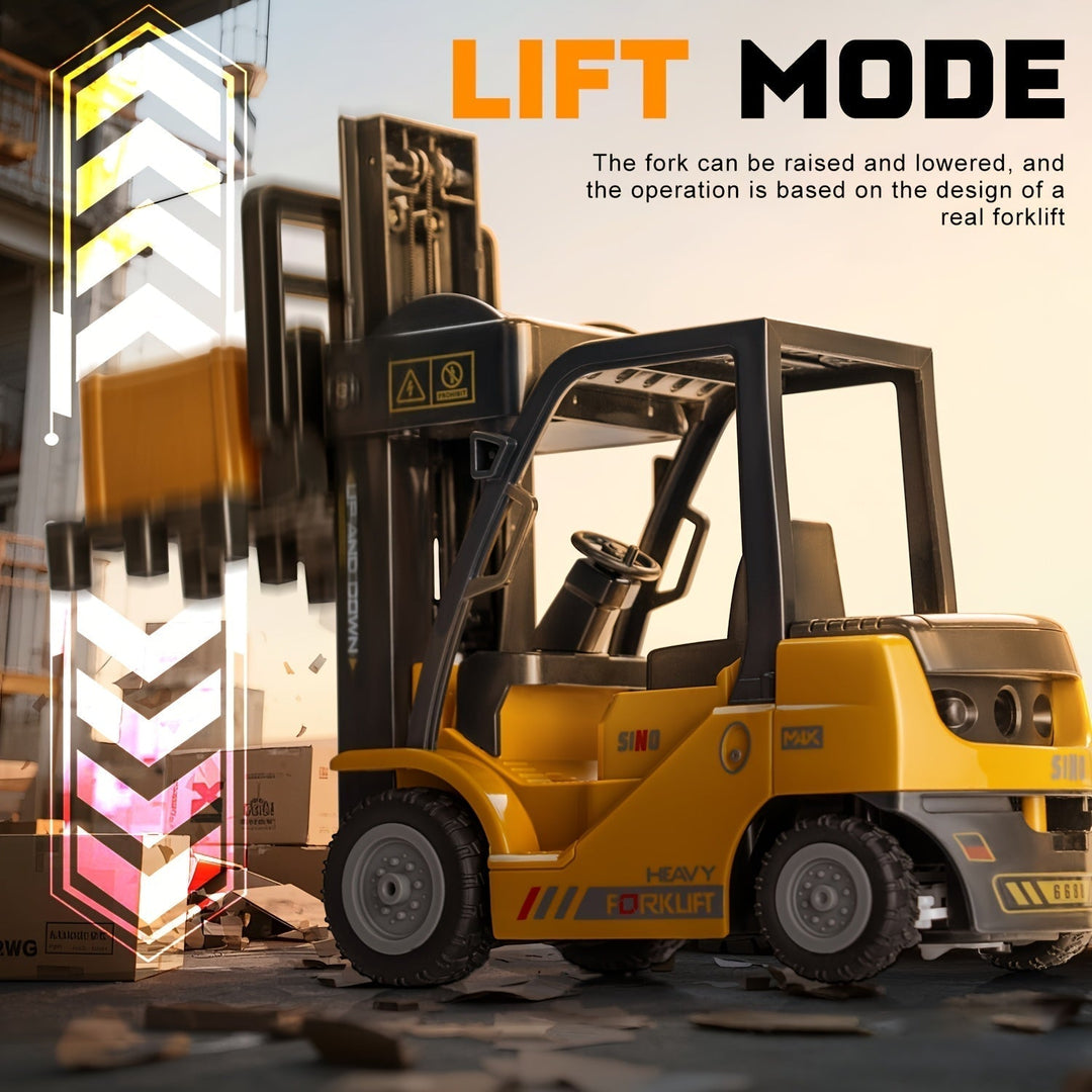 RC gaffeltruck med släp och ljus, skala 1:24. En robust och underhållande leksak för barn, presenttips.