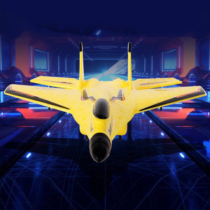 Fjärrstyrd färgglad leksaksflygplan för barn, robust, lätt, med USB-laddare, perfekt för äventyr och flygning.