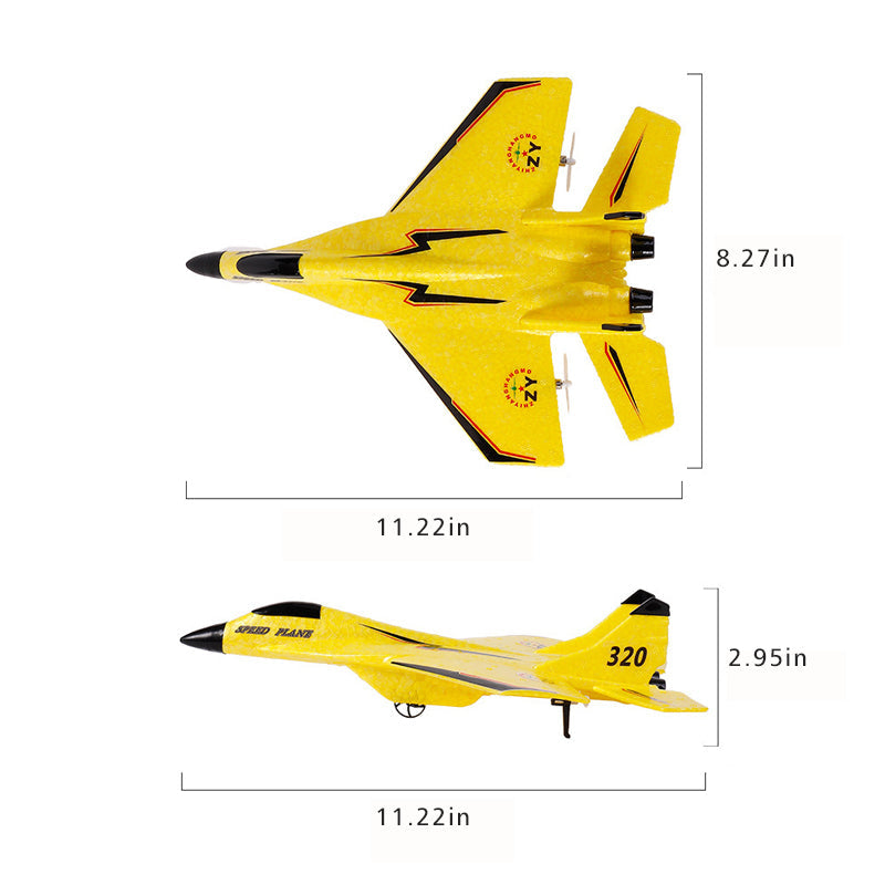 Fjärrstyrd färgglad leksaksflygplan för barn, robust, lätt, med USB-laddare, perfekt för äventyr och flygning.