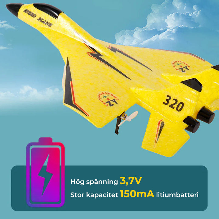 Fjärrstyrd färgglad leksaksflygplan för barn, robust, lätt, med USB-laddare, perfekt för äventyr och flygning.