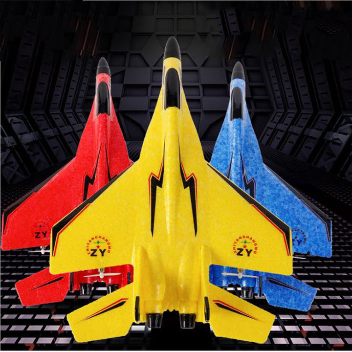 Fjärrstyrd färgglad leksaksflygplan för barn, robust, lätt, med USB-laddare, perfekt för äventyr och flygning.