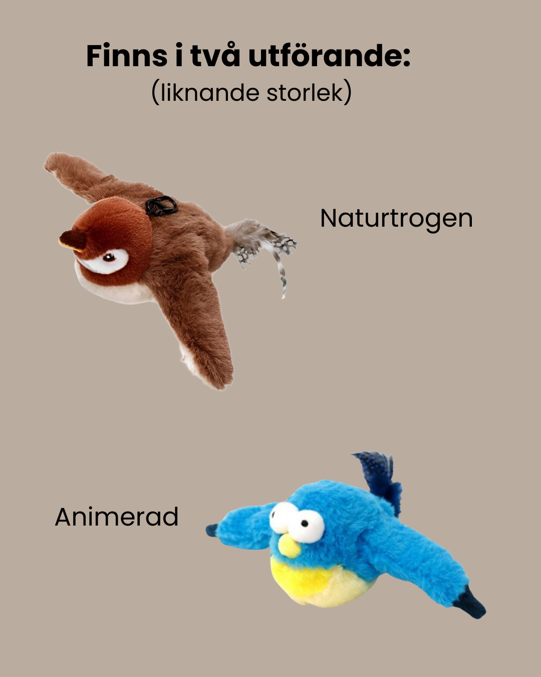 Realistisk fågelleksak Flappy Fågel med elektrisk rörelse för katter. Perfekt interaktiv underhållning.