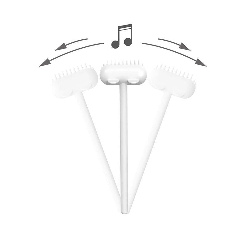 "Flerfärgad massageborste för katter med långt skaft, idealisk för grooming och pälsvård, tillverkad av säkert silikon."