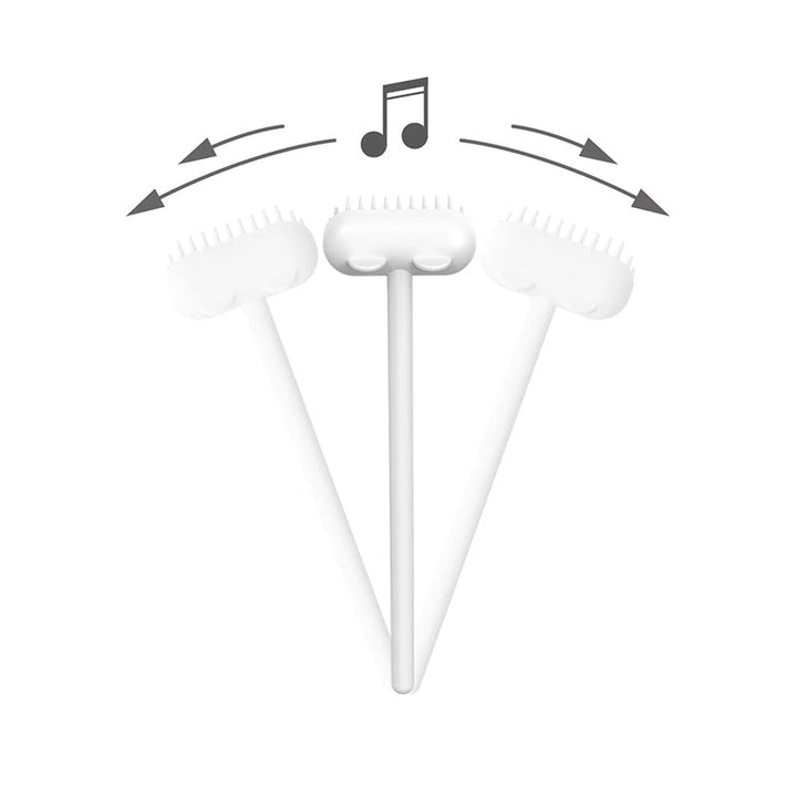 "Flerfärgad massageborste för katter med långt skaft, idealisk för grooming och pälsvård, tillverkad av säkert silikon."