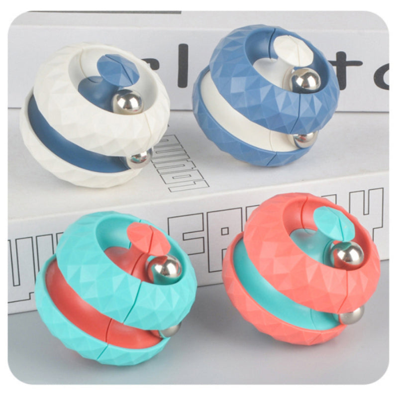 "Flerfärgad Orbit Ball Fidget Pinball-leksak för barn, kompakt och visuellt tilltalande med utmanande spelmönster."