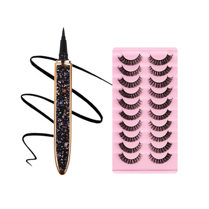 "Flerfärgad självhäftande eyeliner för kvinnor, vattenfast och kladdfri applicering, i nyanser av roséguld och svart."