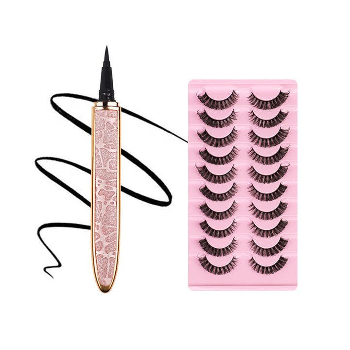 "Flerfärgad självhäftande eyeliner för kvinnor, vattenfast och kladdfri applicering, i nyanser av roséguld och svart."