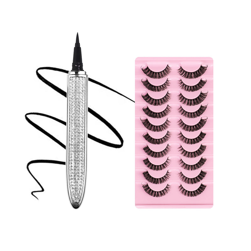 "Flerfärgad självhäftande eyeliner för kvinnor, vattenfast och kladdfri applicering, i nyanser av roséguld och svart."