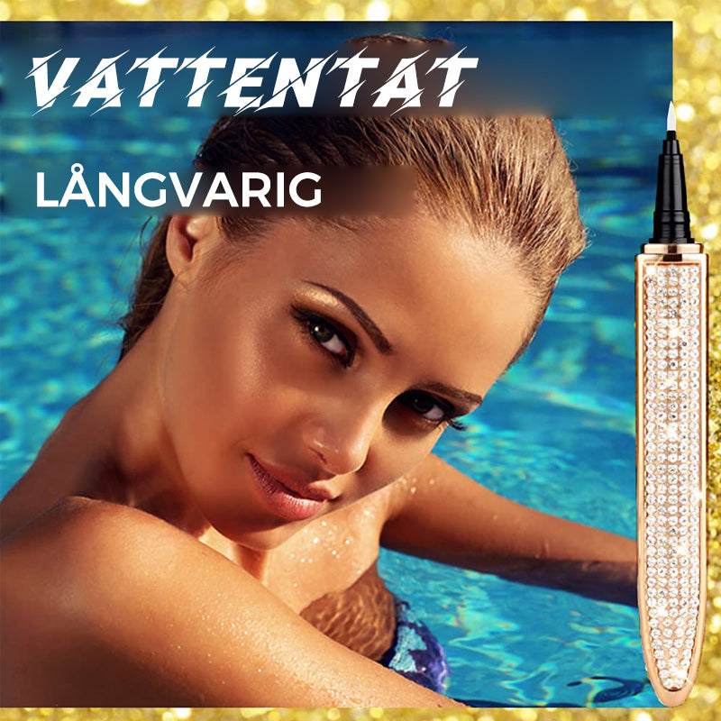 "Flerfärgad självhäftande eyeliner för kvinnor, vattenfast och kladdfri applicering, i nyanser av roséguld och svart."
