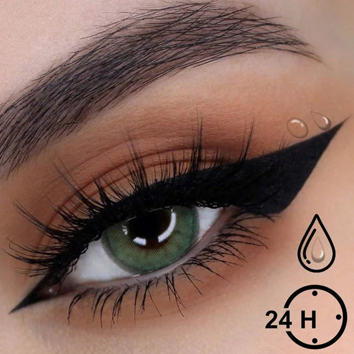 "Flerfärgad självhäftande eyeliner för kvinnor, vattenfast och kladdfri applicering, i nyanser av roséguld och svart."