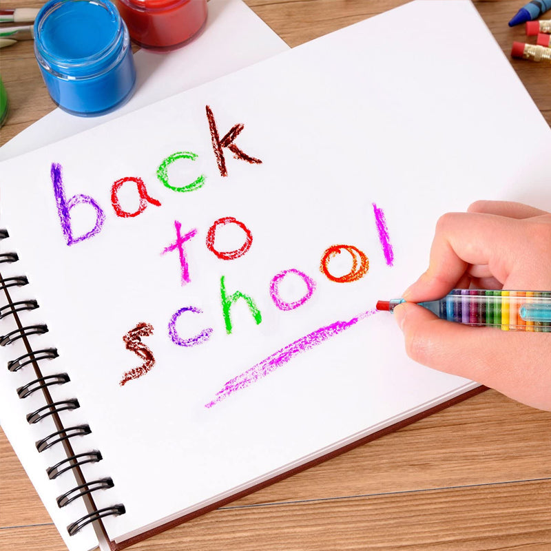 "Flerfärgade kritor 20-i-1, staplade för kreativt bruk, för barn. Perfekt för teckning, skrivning, och konst."