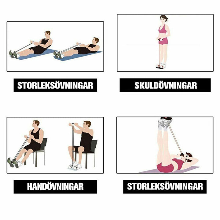 Flerfärgade multifunktionella träningsband för hemträning, slitstark TPE och NBR-skum, ergonomiska handtag.