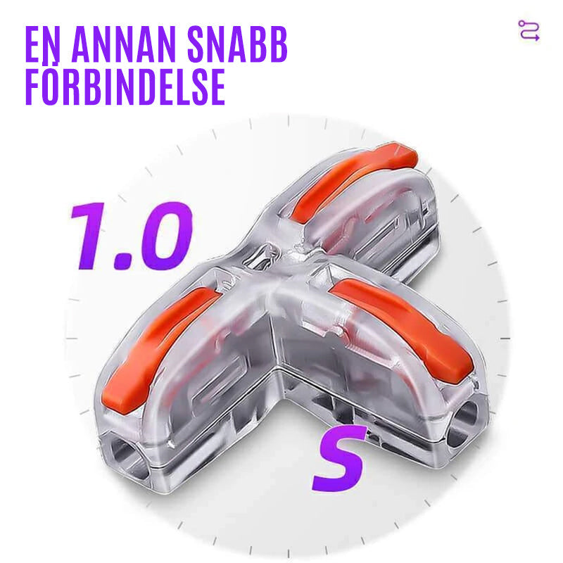 "Flerfärgade snabbkopplingsterminaler för enkel och säker kabelanslutning i plast och koppar, 10-pack."