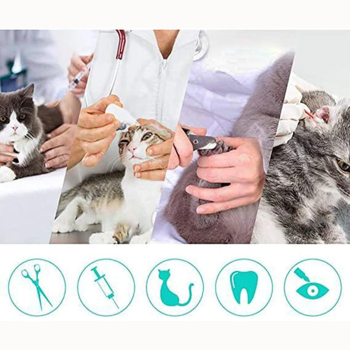 "Flerfunktions badvårdsväska för husdjur, reptåligt nätmaterial, kattbadväska med dragsnören för säker fixering."