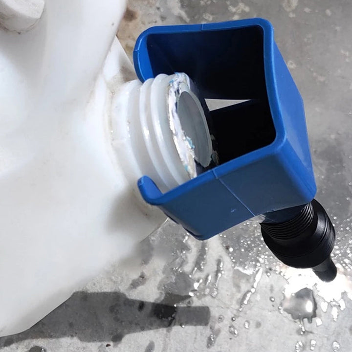 "Flexibel, färgglad oljetratt i plast för fordonsvätskor, enkelt justerbar form för spillfri användning och förvaring."