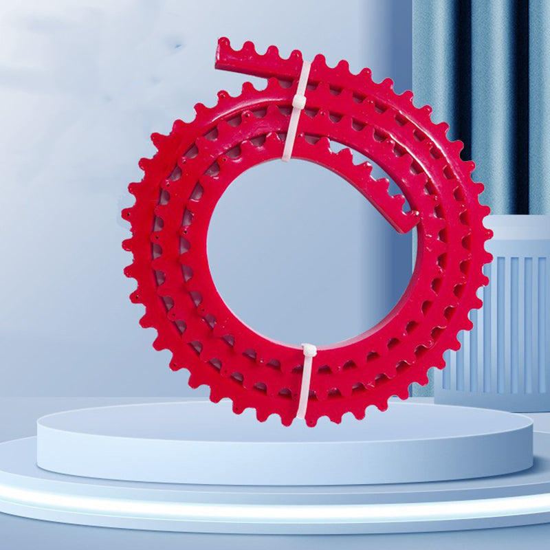 "Flexibel profileringsremsa i polymer, böjbar, kedjedesign, perfekt för böjda ytor, träarbete och precision."