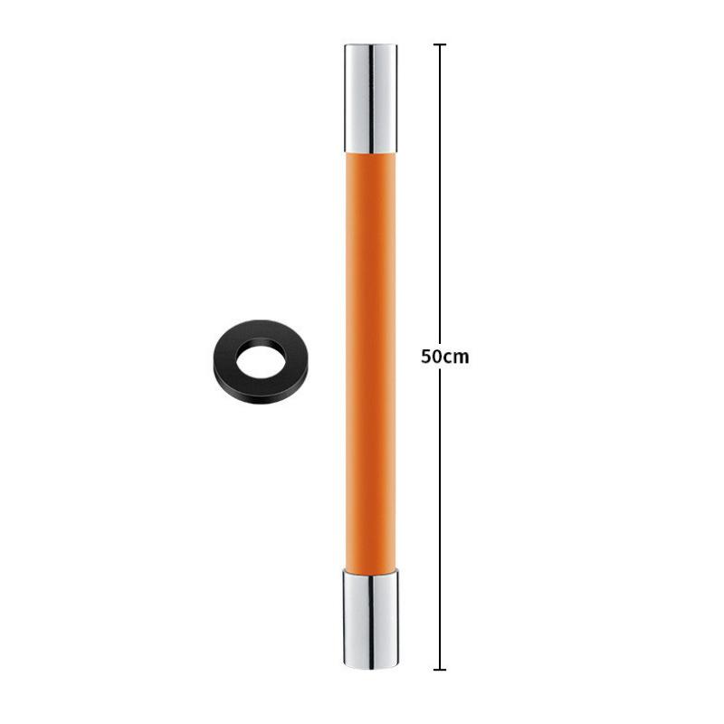 "Flexibelt svart/orange silikonförlängningsrör för kök, justerbart och universellt, passar de flesta kranar."