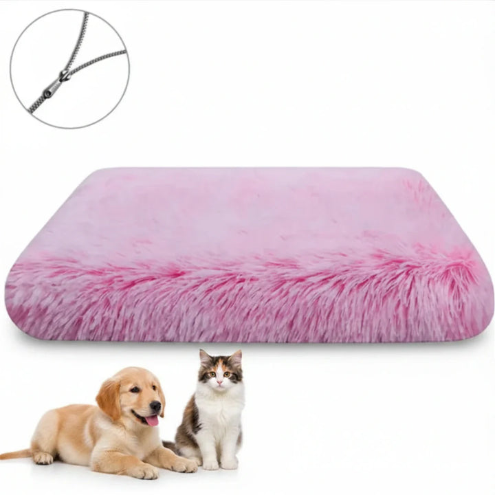 Fluffig CozyCloud djurbädd för hund och katt, mjuk komfort och antistress.