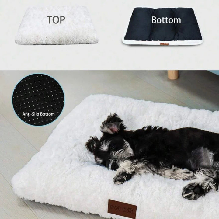 CozyCloud fluffig djurbädd, supermjuk säng som ger mysig komfort för både hund och katt.